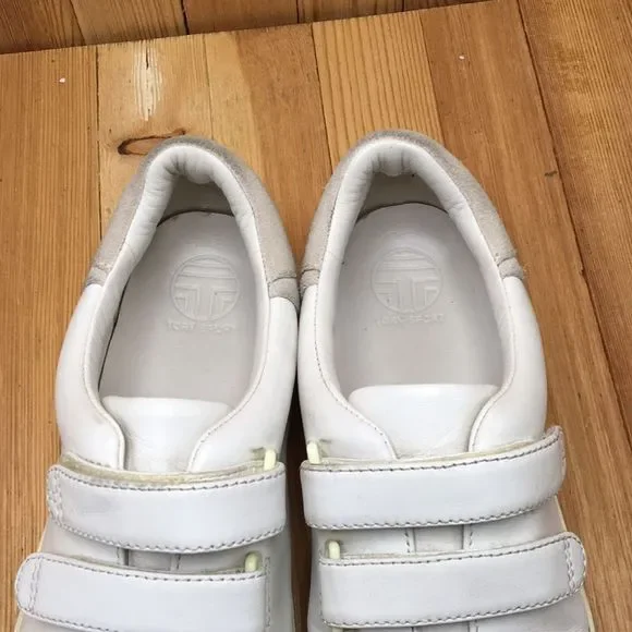 Tory Burch Sport Shoes Women Sz 8 Leather White Straps Sneaker Athletic 0565 - Picture 10 of 13